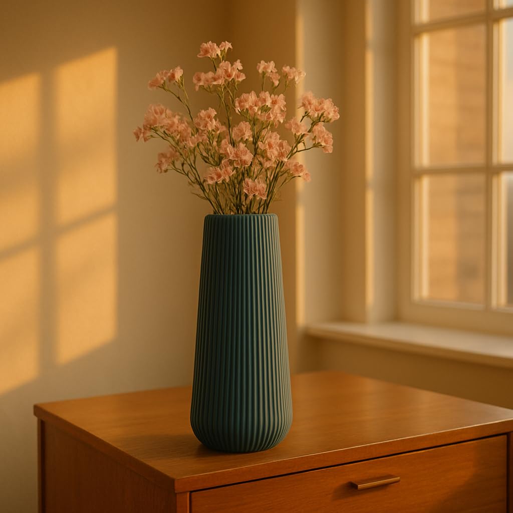Serene Nordic Ceramic Vase & Candle Set